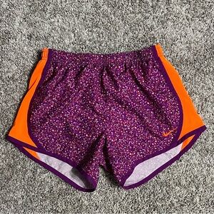 Nike Girls Purple and Orange Running Shorts